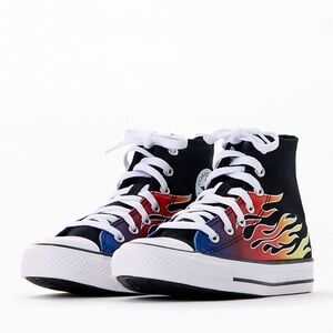 Converse Kids Flame Chuck Taylor All Star High Top Black Sneakers 4.5US (37EU)